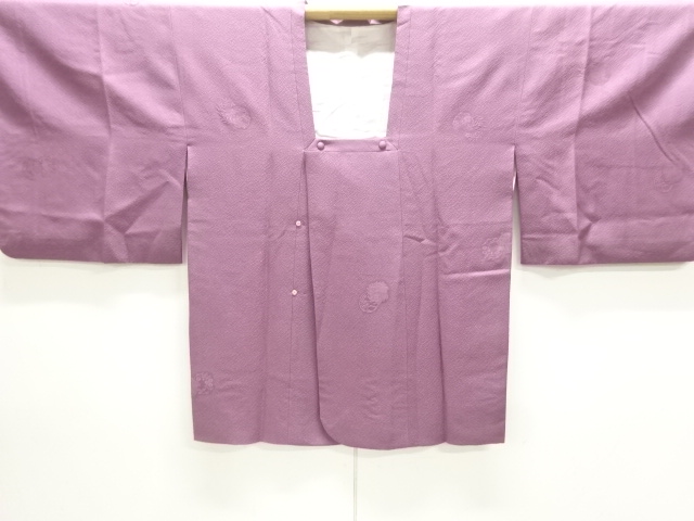 JAPANESE KIMONO / MICHIYUKI COAT / WOVEN FLOWER CREST 